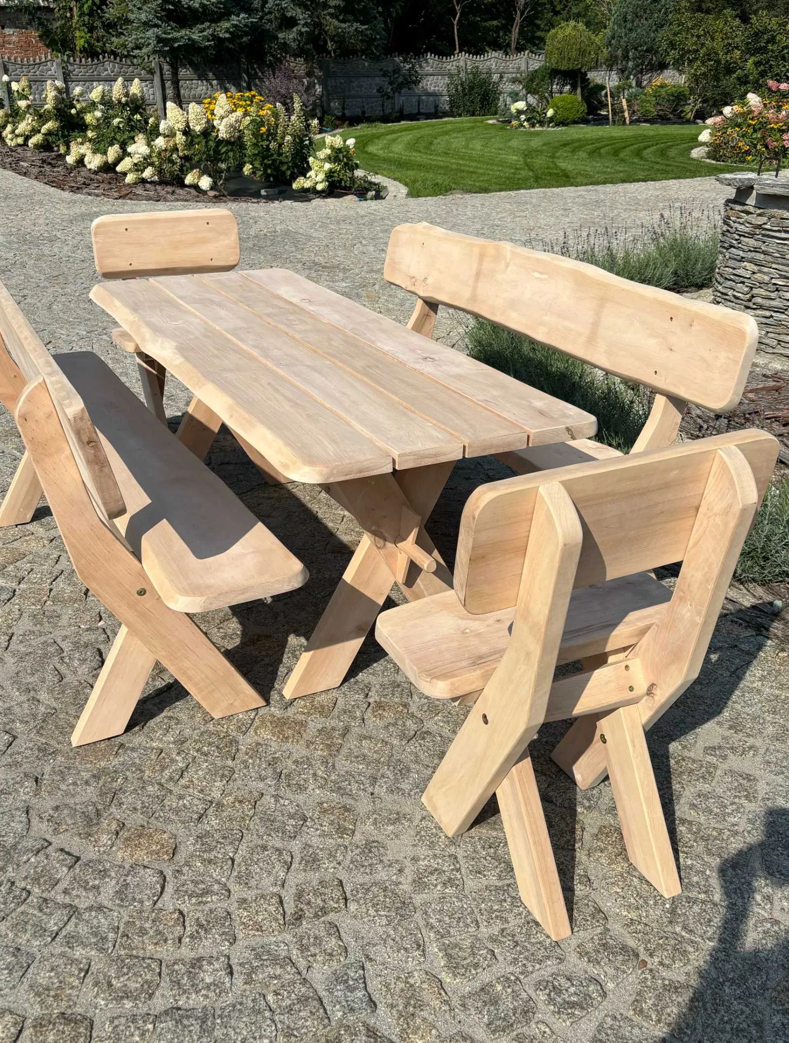 Meble ogrodowe drewniane solidne olchowe komplet OD REKI